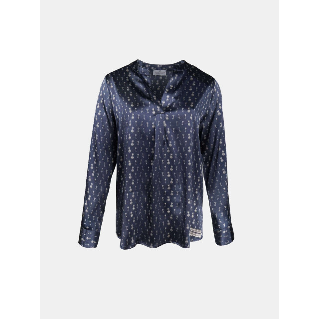 Mucho Gusto ® blouse monza sleutel print blauw MUCHO GUSTO® Blouse Monza Sleutel Print Blauw large