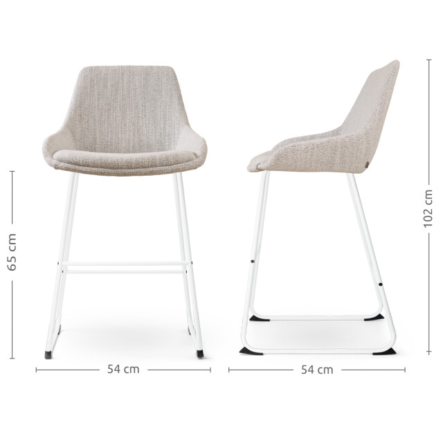 Nolon Nino-isa barkruk gemêleerd wit onderstel 65 cm 3031391 large