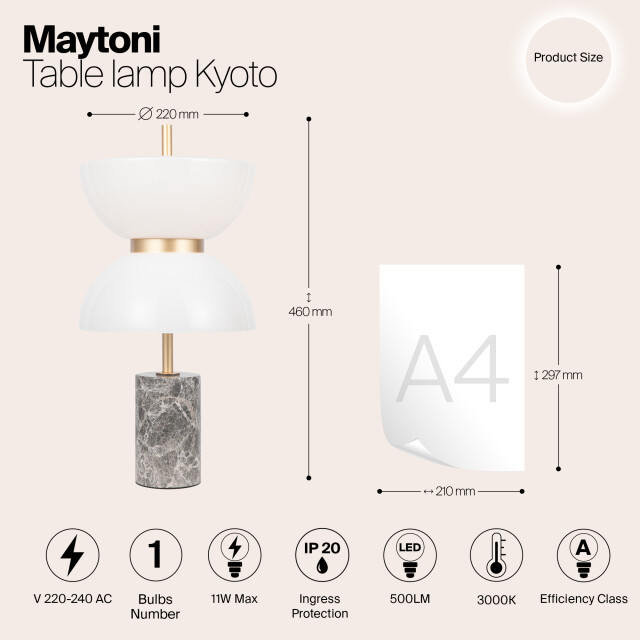 Maytoni tafellamp kyoto en grijs Ø22 2993687 large