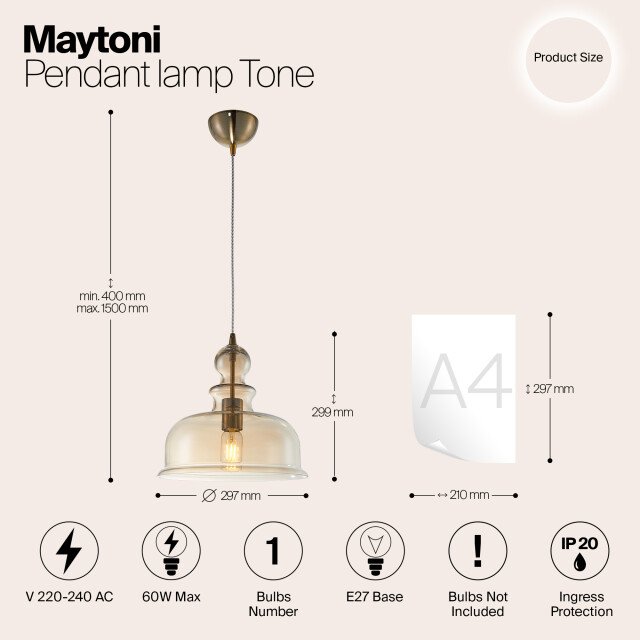Maytoni hanglamp tone - Ø29,7 2994727 large