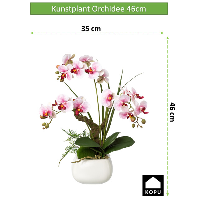 Kopu ® kunstbloem orchidee 46 cm lila bloempot vierkant phalaenopsis 2612722 large