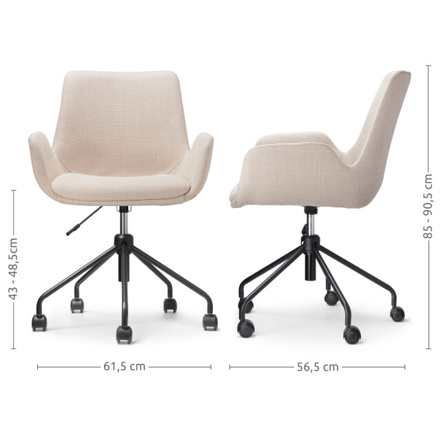 Nolon Nout-eef bureaustoel zwart onderstel 2794716 large