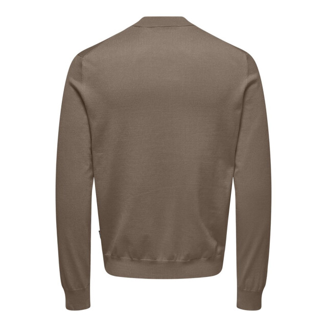 Only & Sons Onswyler life reg 14 ls mock knit taupe 5219.77.0003 large