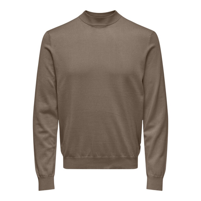 Only & Sons Onswyler life reg 14 ls mock knit taupe 5219.77.0003 large