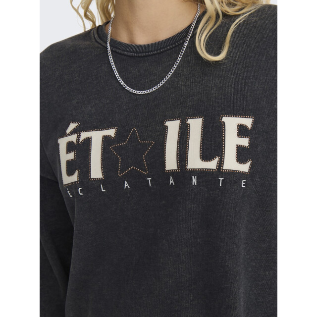 Only Onlpenelope ls beads o-neck swt antraciet 4209.85.0262 large