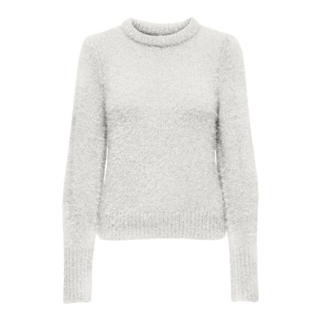 Only Onlanni ls glitter puff o-neck knt zilverkleurig 4219.97.0150 large