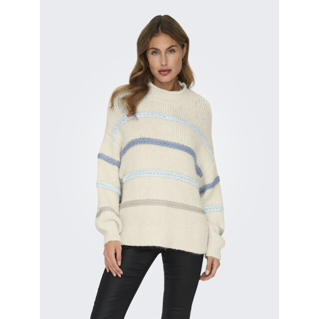 Only Onlmy ls stripe high neck knt ecru dessin 4219.08.0152 large