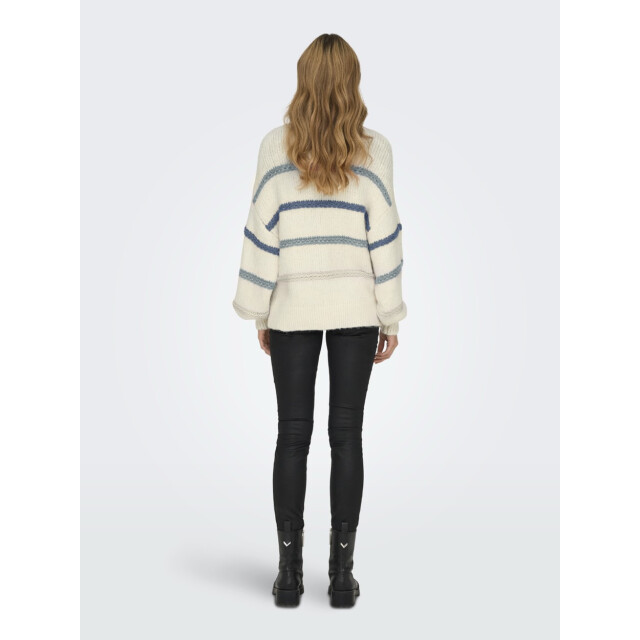 Only Onlmy ls stripe high neck knt ecru dessin 4219.08.0152 large
