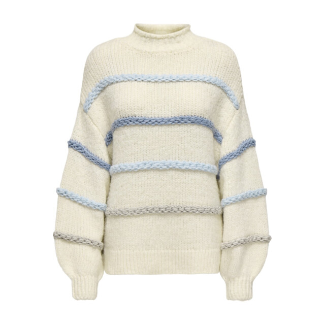 Only Onlmy ls stripe high neck knt ecru dessin 4219.08.0152 large