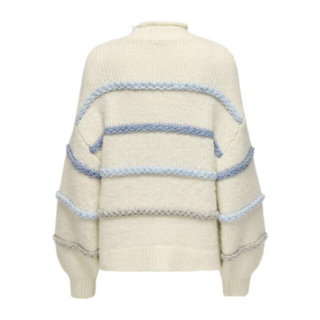 Only Onlmy ls stripe high neck knt ecru dessin 4219.08.0152 large