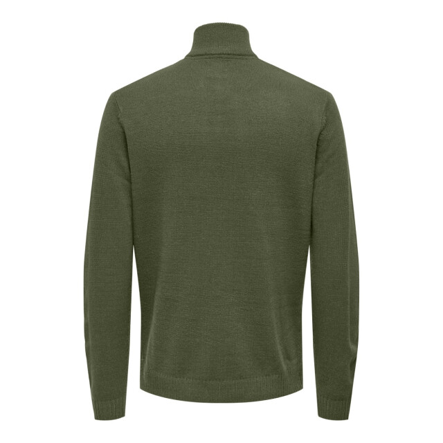 Only & Sons Onsrhett reg 7 half zip knit cs olijf 5219.22.0036 large