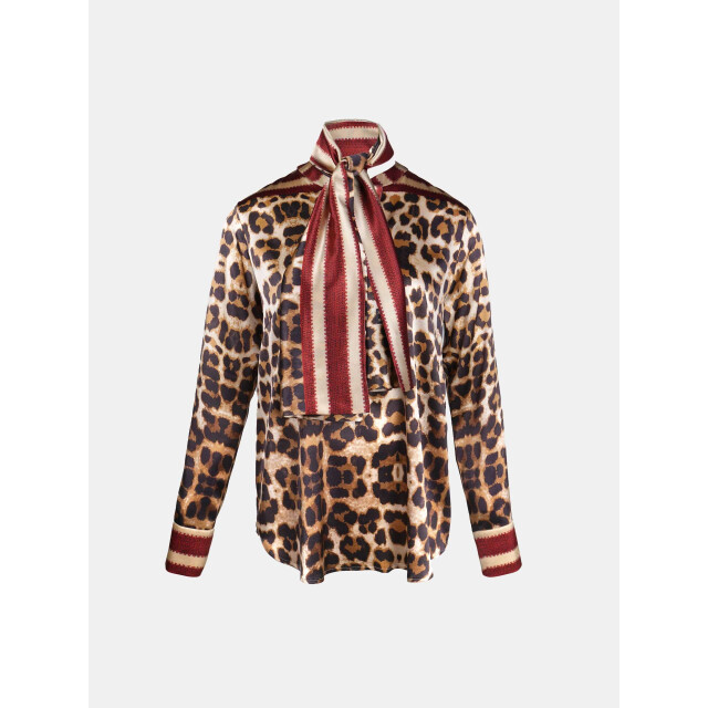 Mucho Gusto ® blouse monza luipaardprint met gratis sjaal MUCHO GUSTO® Blouse Monza Luipaardprint Met Gratis Sjaal large