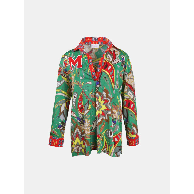 Mucho Gusto ® blouse livorno tijger paisley groen rood MUCHO GUSTO® Blouse Livorno Tijger Paisley Groen Rood large