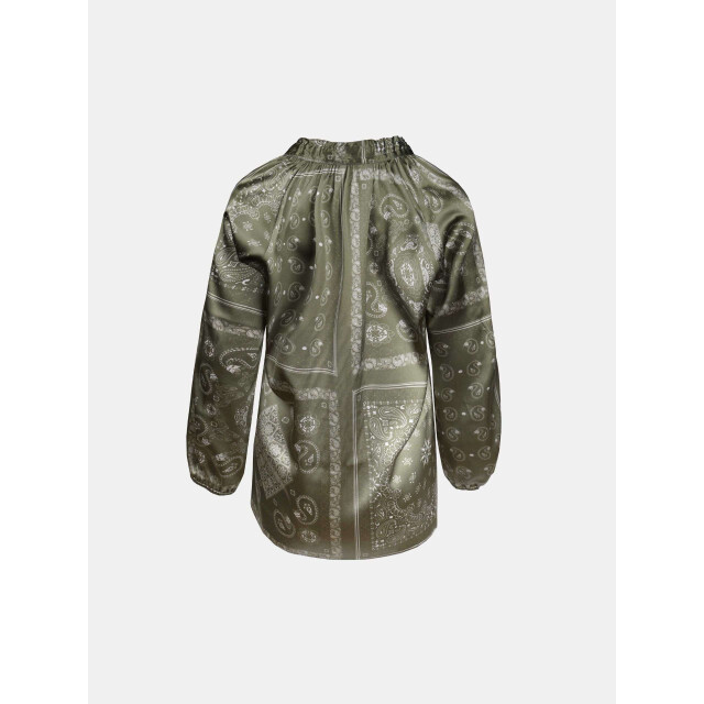 Mucho Gusto ® blouse milano groen paisley met kwastje MUCHO GUSTO® Blouse Milano Groen Paisley Met Kwastje large