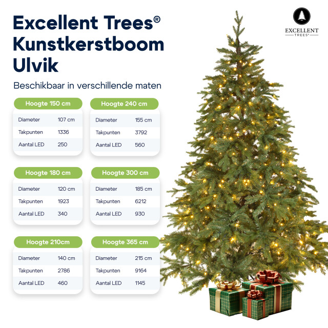 Excellent Trees ® led ulvik 150 cm premium kerstboom met 250 lampjes 2612682 large