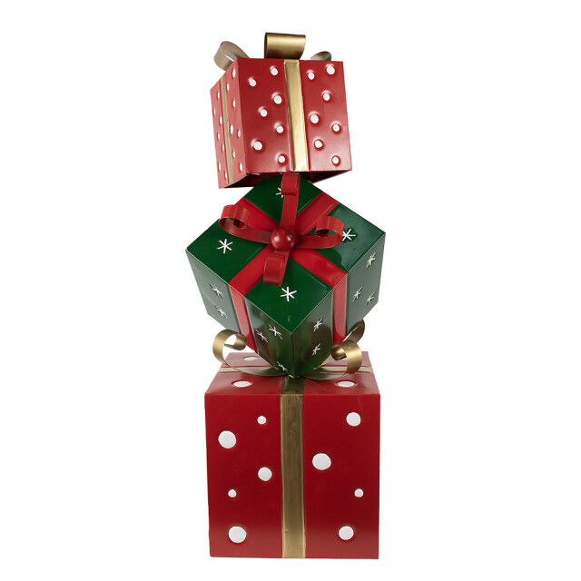 Clayre & Eef Kerstdecoratie cadeau 42x36x92 cm groen metaal 3037647 large