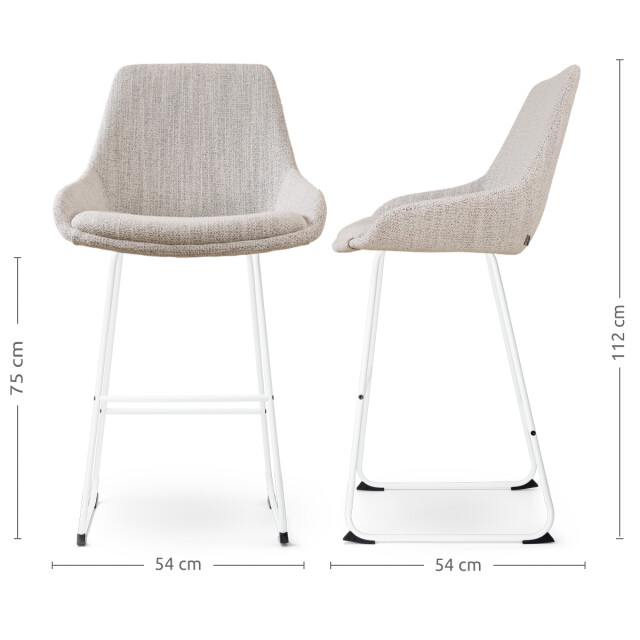 Nolon Nino-isa barkruk gemêleerd wit onderstel 75 cm 3031393 large