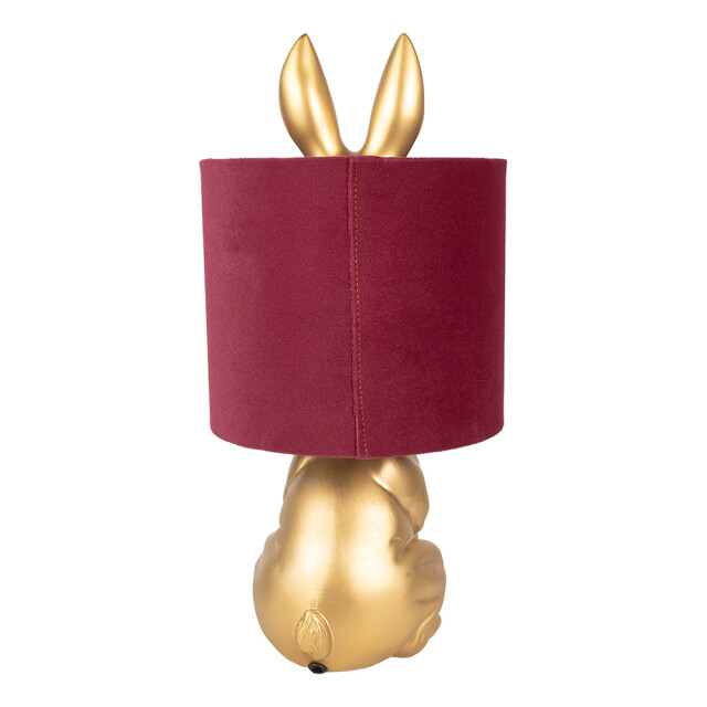 Clayre & Eef Tafellamp konijn Ø 20x42 cm rood kunststof 3037658 large