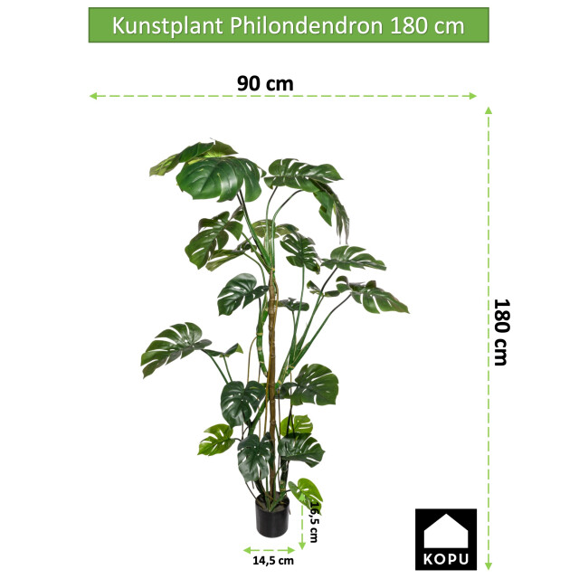 Kopu ® kunstplant split philodendron 180 cm 23 bladeren nepplant 2612773 large