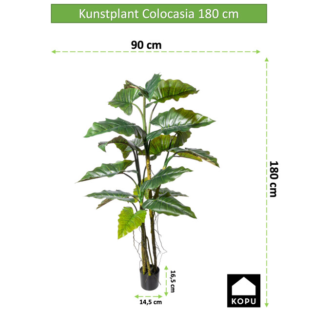Kopu ® kunstplant colocasia 180 cm 19 bladeren in zwarte pot 2612753 large