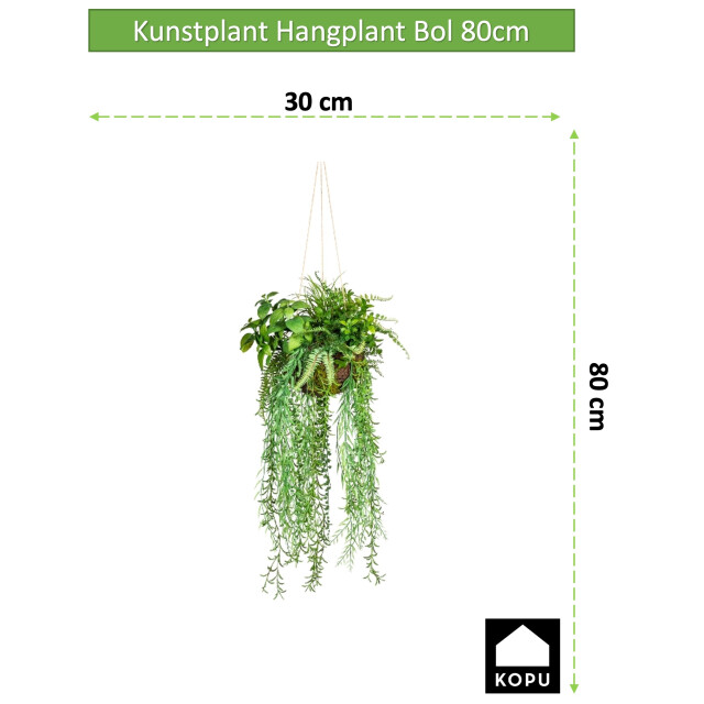 Kopu ® kunstplant bol met diverse hangplanten 80 cm - 2612770 large