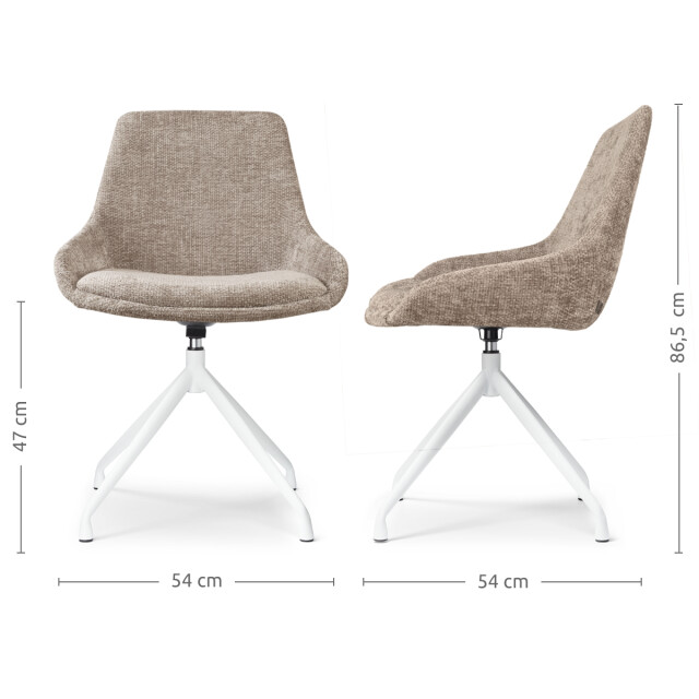 Nolon Nola-isa draaibare eetkamerstoel wit onderstel 3031424 large