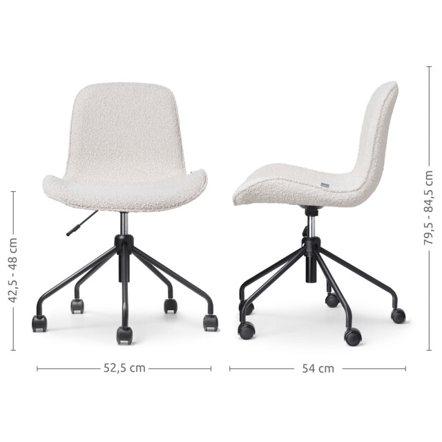 Nolon Nout-fé bureaustoel bouclé zwart onderstel 2833286 large