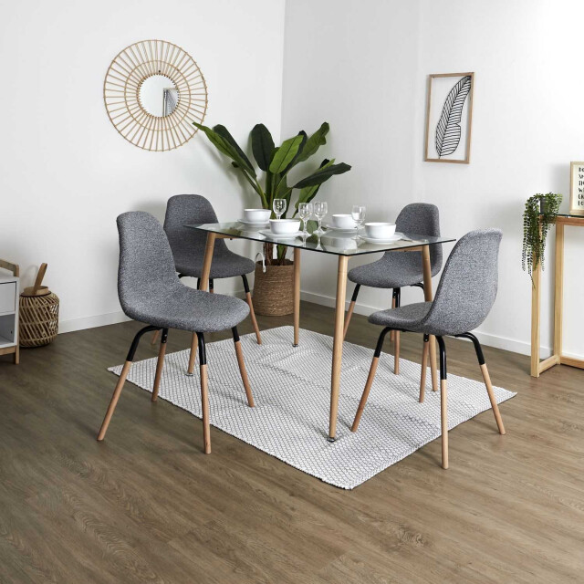 Home Deco Factory Eetkamerstoelen phenix set van 4 stuks eettafelstoel donkergrijs 3048957 large