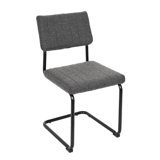 Home Deco Factory Comfortabele eetkamerstoelen set 2 stuks retro zwart/ stof 3048948 large
