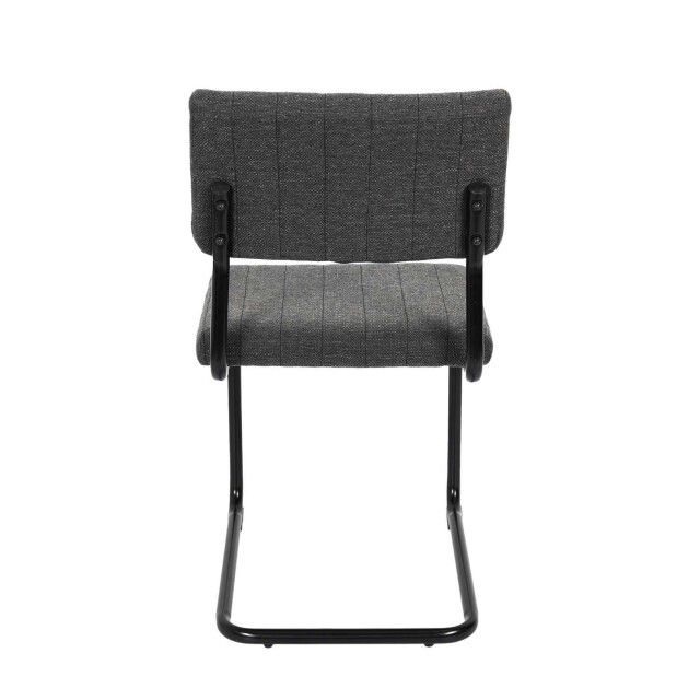 Home Deco Factory Comfortabele eetkamerstoelen set 2 stuks retro zwart/ stof 3048948 large