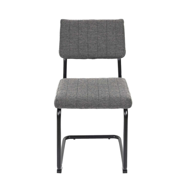 Home Deco Factory Comfortabele eetkamerstoelen set 2 stuks retro zwart/ stof 3048948 large