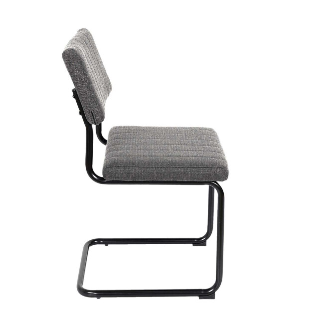 Home Deco Factory Comfortabele eetkamerstoelen set 2 stuks retro zwart/ stof 3048948 large