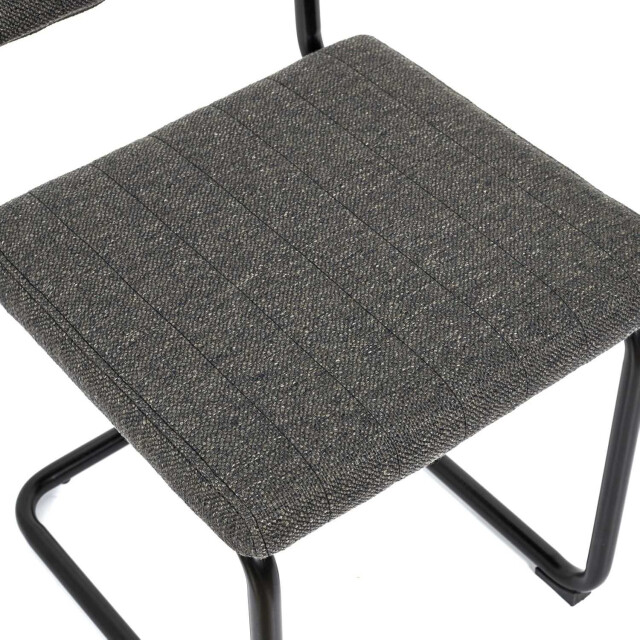 Home Deco Factory Comfortabele eetkamerstoelen set 2 stuks retro zwart/ stof 3048948 large