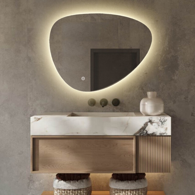 Vtw Living Badkamerspiegel asymmetrisch spiegel asymmetrisch led verlichting anti 3038023 large