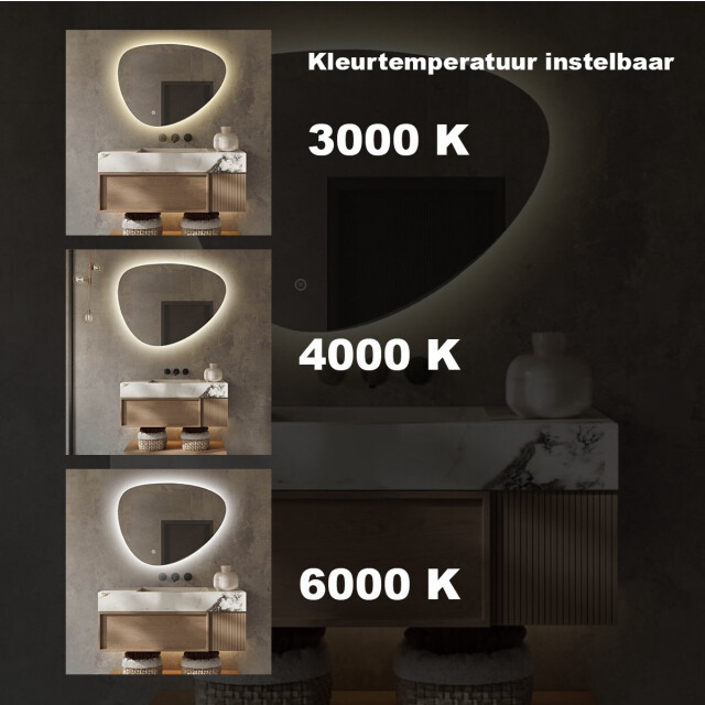 Vtw Living Badkamerspiegel asymmetrisch spiegel asymmetrisch led verlichting anti 3038023 large