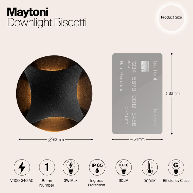 Maytoni Outdoor inbouwspot biscotti - Ø6,2 3004401 large