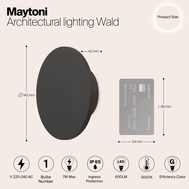 Maytoni Outdoor architecturale verlichting wald grafiet Ø14 3004554 large