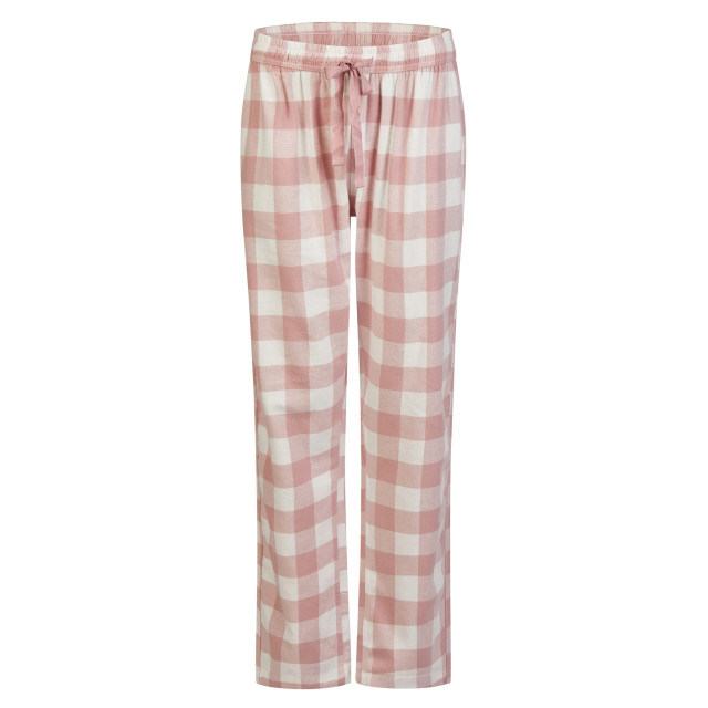 By Louise Dames pyjama set lang flanel geruit roze BL-410-02 large