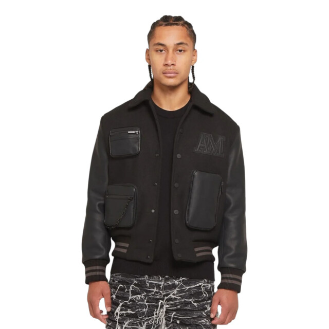Amicci Georgio wooly jas Amicci Georgio Zwart Bomber Jas large