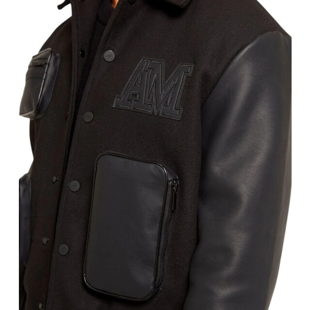 Amicci Georgio wooly jas Amicci Georgio Zwart Bomber Jas large