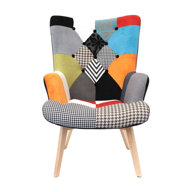 Home Deco Factory Helsinki patchwork bont fauteuil armleuning bont gekleurd 3048951 large
