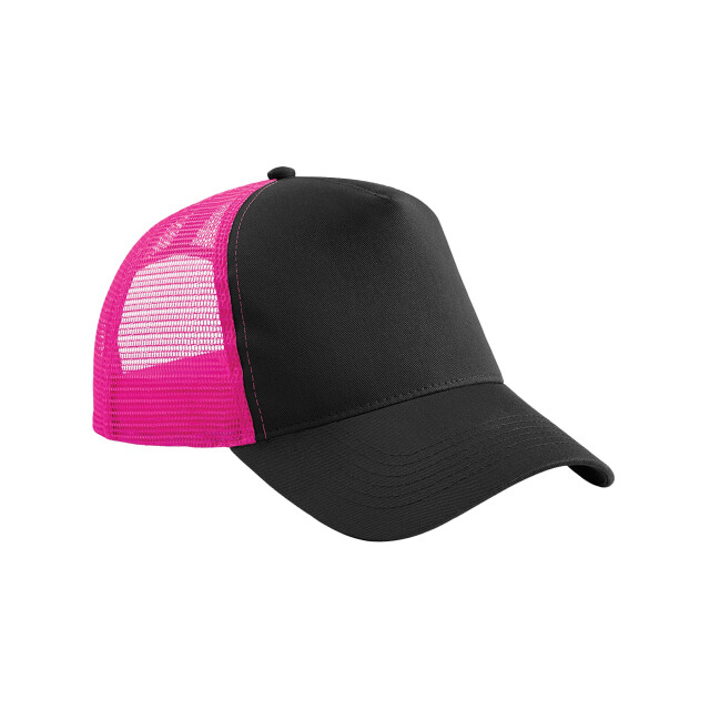 Beechfield Snapback trucker-cap voor volwassenen UTFK1457_blackfuchsia large