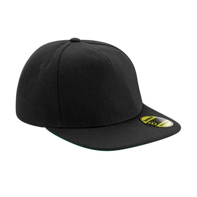 Beechfield Unisex adult original flat peak snapback cap UTFK1455_blackblack large