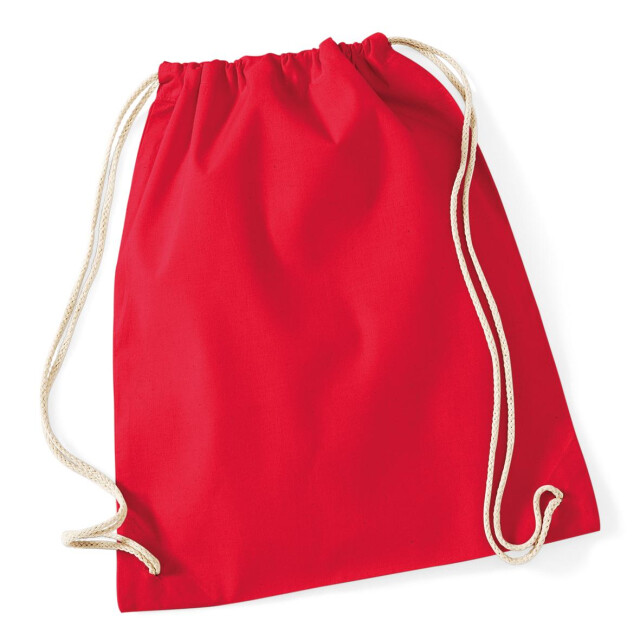 Westford Mill Katoenen gymsac-zak 12 liter UTFK958_classicred large