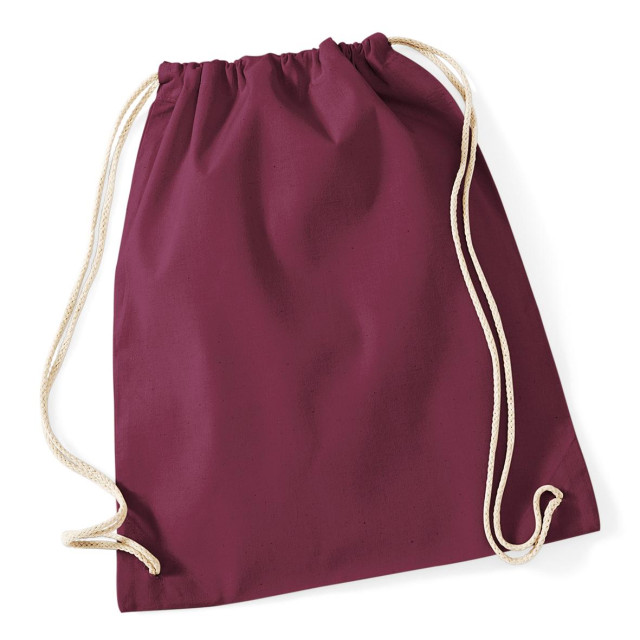 Westford Mill Katoenen gymsac-zak 12 liter UTFK958_burgundy large