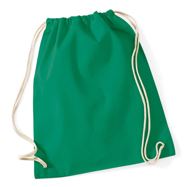 Westford Mill Katoenen gymsac-zak 12 liter UTFK958_kellygreen large