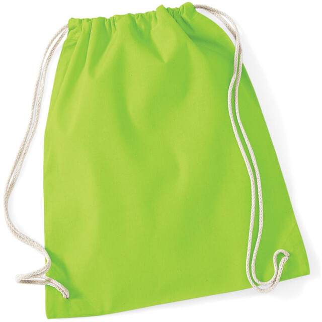 Westford Mill Katoenen gymsac-zak 12 liter UTFK958_lime large