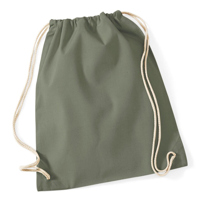 Westford Mill Katoenen gymsac-zak 12 liter UTFK958_olive large