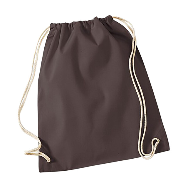 Westford Mill Katoenen gymsac-zak 12 liter UTFK958_chocolate large