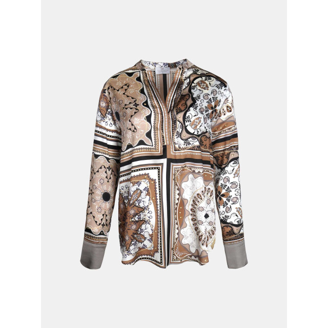 Mucho Gusto ® blouse monza klassiek brons patchwork MUCHO GUSTO® Blouse Monza Klassiek Brons Patchwork large